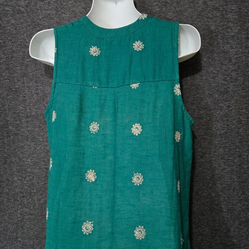 Maeve Anthropologie Pippa Green Swing Dress Womens XS Eyelet Embroidered - Picture 7 of 10